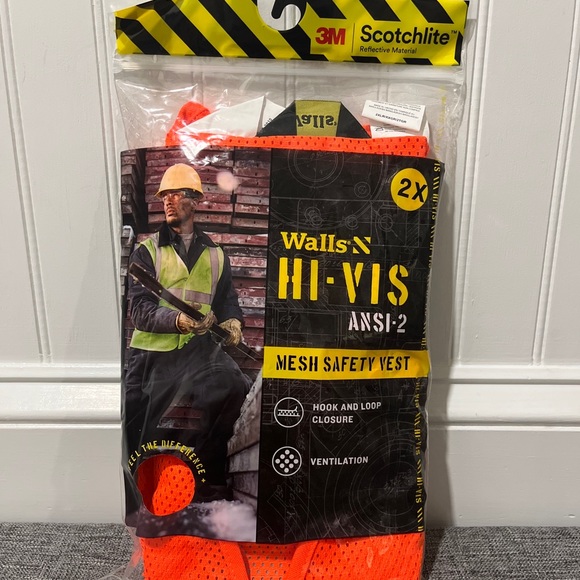 Walls Hi-Vis Mesh Safety Vest,  Unisex, ANSI Class 2, NEW - Picture 7 of 8